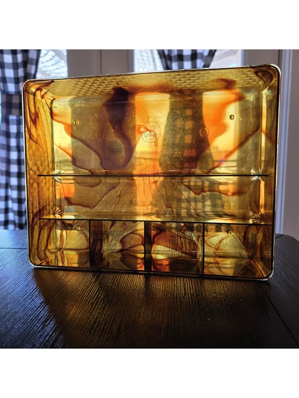 Vintage Tortoise Goody Handi-Tray All Purpose Make Up Caddy Vanity Organizer EUC